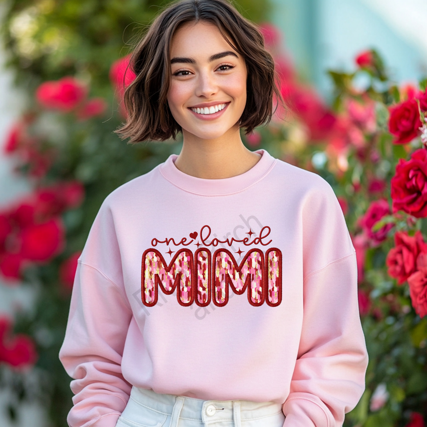 One Loved Mimi Faux Embroidery Sweatshirt
