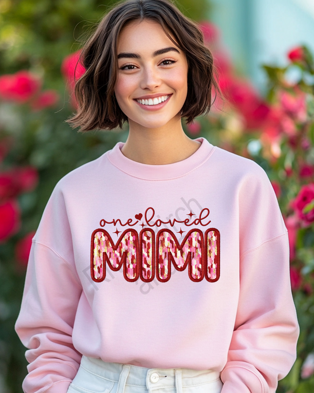 One Loved Mimi Faux Embroidery Sweatshirt