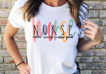 Nurse Coffee Scrubs Rubber Gloves